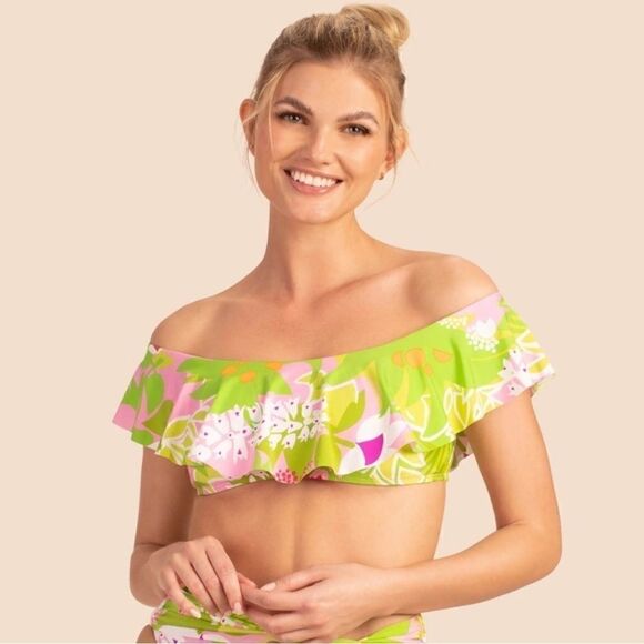 Trina Turk Womens La Palma Printed
Off-the-Shoulder Bikini Swim Top swimsuit 6 - Picture 6 of 12